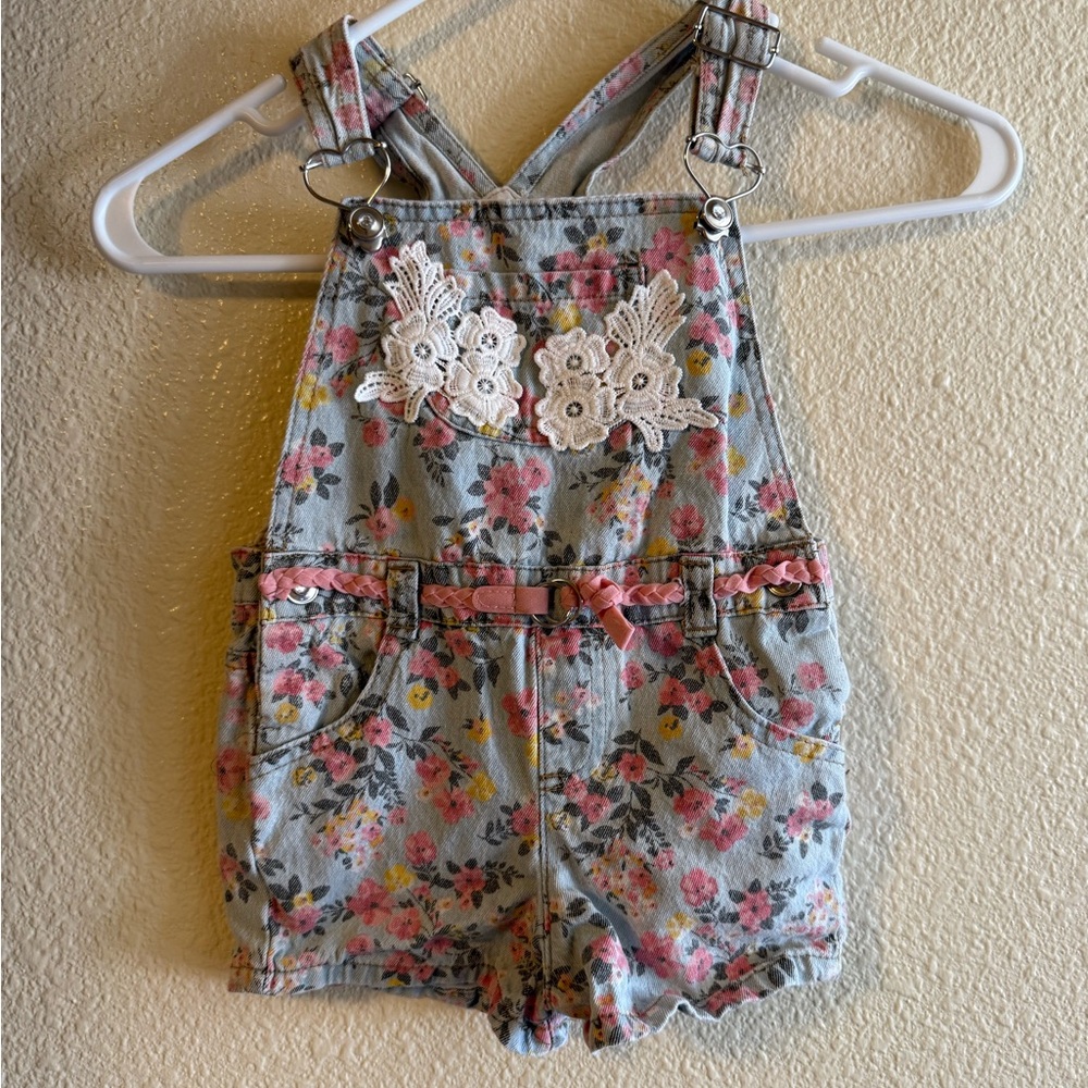 Charming Floral Kids Overalls